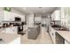 Modern kitchen with stainless steel appliances, a central island, and sleek countertops at 7385 W Honeysuckle Dr, Peoria, AZ 85383