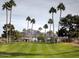 Lush green golf course framed by towering palm trees and scenic mountain views, offering a picturesque retreat at 1004 S Kiowa Cir, Apache Junction, AZ 85119