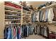 Organized walk-in closet with ample shelving, hanging rods, and storage for clothing and shoes at 1558 W Maplewood St, Chandler, AZ 85286