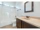 Well-lit bathroom featuring a tub-shower combo and a sleek vanity at 1847 N Red Clf, Mesa, AZ 85207