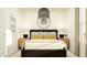 A cozy bedroom with neutral decor, stylish lighting, and comfortable furnishings at 23213 W Marguerite Ave, Buckeye, AZ 85326