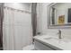 Bright bathroom with new fixtures, a white shower curtain, and a new sink at 4446 W Kimberly Way, Glendale, AZ 85308