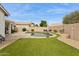 Private backyard featuring a pool, artificial turf, gravel beds, and ample patio space for entertaining at 4515 E Casey Ln, Cave Creek, AZ 85331
