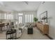 Open concept living room with a plush white sofa, woven accents, and lots of natural light at 7297 E Black Rock Rd, Scottsdale, AZ 85255