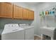 Functional laundry room with ample storage, cabinets, and a utility sink at 7546 W Mary Jane Ln, Peoria, AZ 85382