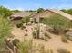 Aerial view of the backyard featuring desert landscaping, a patio, and mature trees at 1029 E Ian Dr, Phoenix, AZ 85042