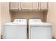 Laundry room featuring new washer and dryer with overhead storage cabinets at 3913 E Derringer Way, Gilbert, AZ 85297