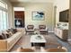 Stylishly furnished living room with a modern sofa, chairs, artwork, and neutral tones, creating a welcoming ambiance at 42023 N Bridlewood Way, Anthem, AZ 85086