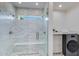 Contemporary bathroom with walk-in shower, glass door, and modern finishes at 7348 N 9Th Pl, Phoenix, AZ 85020