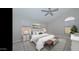 A stylish main bedroom with soft lighting, neutral tones, and a ceiling fan at 7949 W Wescott Dr, Glendale, AZ 85308