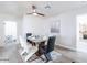 Dining room with a modern table, stylish chairs, wood-look flooring, and decorative light fixture at 1322 W Flower St, Phoenix, AZ 85013