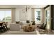 Open concept living area with natural light, designer touches and comfortable seating at 17349 W Smoketree Dr, Surprise, AZ 85387