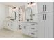 Bright bathroom featuring double sinks, quartz countertops, and lots of storage at 20412 W Thayer St, Buckeye, AZ 85396