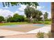 Outdoor basketball court surrounded by lush greenery and trees at 2309 W Naranja Ave, Mesa, AZ 85202