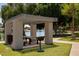 View of picnic gazebo with charcoal grill overlooking the lake at 2309 W Naranja Ave, Mesa, AZ 85202