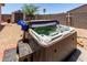 Close-up of hot tub with cover at 8012 S Magic Dr, Casa Grande, AZ 85193