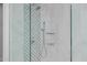 Close-up of a walk-in shower with decorative mosaic tile and marble-look tile at 26 W Morten Ave, Phoenix, AZ 85021