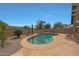 Inviting backyard pool with beautiful desert landscaping and mountain views at 2627 E Gary Way, Phoenix, AZ 85042