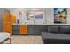 Kitchen featuring retro appliances and a cozy seating area with a view of the outdoors at 3429 E Coolidge St, Phoenix, AZ 85018