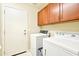 Convenient laundry room with cabinetry and plenty of space for a washer and dryer at 6439 W Kristal Way, Glendale, AZ 85308