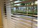 View of the community and surrounding landscape through window blinds at 7272 E Gainey Ranch Rd # 122, Scottsdale, AZ 85258
