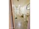 Clean bathroom with pedestal sink, toilet, and shower stall at 1219 E Avenida Isabela --, Casa Grande, AZ 85122