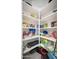 Pantry featuring ample shelving stocked with a variety of household items and food supplies at 22259 N 102Nd Ln, Peoria, AZ 85383