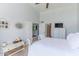 Spacious bedroom with vaulted ceilings, lots of light, and an ensuite bathroom at 2326 E Evans Dr, Phoenix, AZ 85022