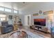Bright living area with hardwood floors, clerestory windows, and an open floor plan at 2326 E Evans Dr, Phoenix, AZ 85022