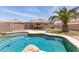 Sparkling blue pool, patio, and lush backyard make for easy outdoor living at 2710 S Shelby --, Mesa, AZ 85209