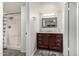 This bathroom has a single sink vanity and walk-in shower at 3358 W Sandra Ter, Phoenix, AZ 85053