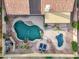 Aerial view of backyard swimming pool, spa, patio and lounge chairs at 4329 W Electra Ln, Glendale, AZ 85310