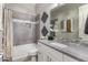 Bright bathroom features neutral finishes and decorative wall accents at 4519 N 29Th Way, Phoenix, AZ 85016