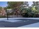 Private outdoor basketball court surrounded by lush greenery, offering an ideal space for recreation and fitness at 5 E Oakwood Hills Dr, Chandler, AZ 85248