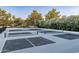 Outdoor sports court featuring pickleball and basketball areas with professional surfaces surrounded by mature trees and landscaping at 5 E Oakwood Hills Dr, Chandler, AZ 85248