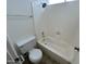 Clean bathroom featuring a shower-tub combination and toilet at 6842 S 42Nd Pl, Phoenix, AZ 85042