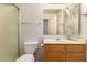 Bright bathroom with a modern vanity and shower at 710 W Cherrywood Dr, Chandler, AZ 85248
