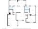 An overhead floor plan showcasing the layout of the home with its kitchen, bedrooms, living spaces and garage at 10222 N 105Th Dr, Sun City, AZ 85351