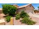 Landscaped front yard with colorful flower beds enhancing curb appeal at 11622 W Buck Mountain Ct, Surprise, AZ 85378