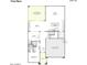 First floor layout with open living and dining area, kitchen, office, bedroom, powder room, and 2-bay garage at 1492 E Prescott St, Gilbert, AZ 85298