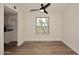 Comfortable dining area with wood-look floors, a ceiling fan, and natural light at 15801 N 29Th N St # 20, Phoenix, AZ 85032