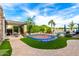 Backyard features a basketball court, pergola with seating area, and pool at 23465 S 202Nd St, Queen Creek, AZ 85142