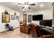 Home office with dark wood trim, dark granite desk top and decorative touches at 23465 S 202Nd St, Queen Creek, AZ 85142