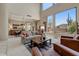 Open living area with modern decor, large windows, and views of the outdoor landscape at 27892 N 108Th Way, Scottsdale, AZ 85262