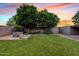 Lush backyard with green grass and mature landscaping at 41138 N Soap Berry St, Queen Creek, AZ 85140