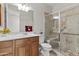 Well-lit bathroom with a modern vanity, walk-in shower, and contemporary fixtures at 7262 E Lupine Ave, Scottsdale, AZ 85260