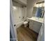 A modern bathroom with a shower and white vanity cabinet at 170 E Guadalupe Rd # 173, Gilbert, AZ 85234