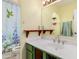 Bathroom featuring a single vanity and decorative shower curtain at 1715 S Cholla St, Mesa, AZ 85202