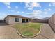 The backyard features a stucco wall, a rock border, and a small lawn at 21132 W Windsor Ave, Buckeye, AZ 85396