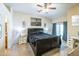 Primary bedroom featuring a king-size bed, with an ensuite and modern decor for luxurious comfort at 2725 E Mine Creek Rd # 1208, Phoenix, AZ 85024